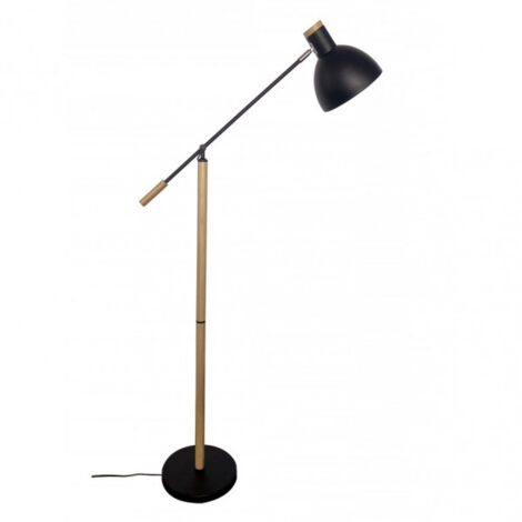 Biel 1xe27 nero/faggio 151x25x70 cm regolabile a 360º e snodabile