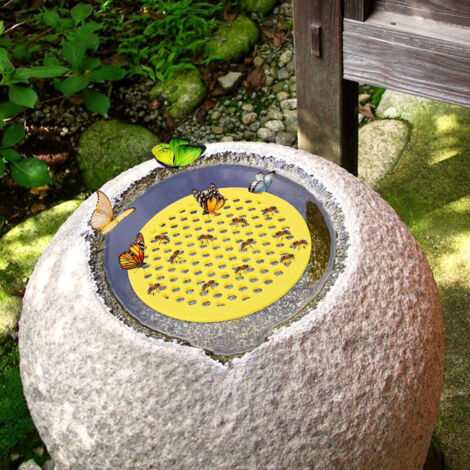 [Bienenfutterstation] Schwimmende EVA-Schwimmblume, 4 Stück, 20 cm Durchmesser, Gelb, Gartendekoration