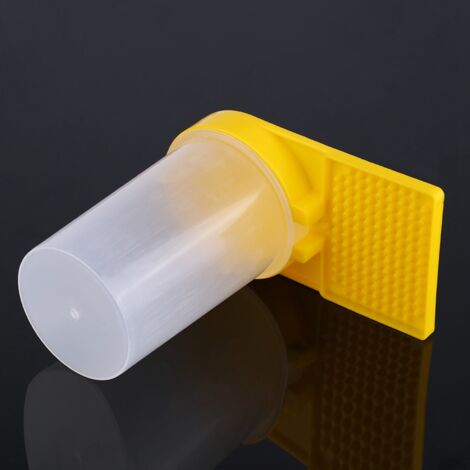 Bienenkorb-Tränkekuppel mit Ständer, gelb transparent, 13,2 cm, für die Imkerei, robust, BPA-frei