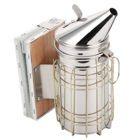 Bienensmoker aus Edelstahl mit Schutzgitter – Imkereiausrüstung