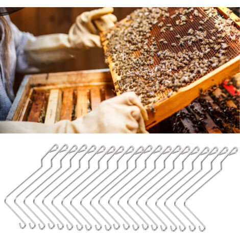 [Bienenstockbefestigungen] + [Imkerzubehör] + [20 Stück gebogene Bienenstockbefestigungen, Trägerdrahtbefestigung für hölzerne Bienenstöcke, Imkerwerkzeuge] + [Edelstahl, 82 g, rostfrei]