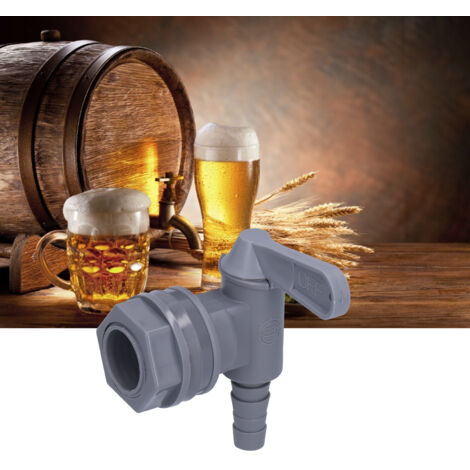 Bier- und Gärzapfhahn mit Dichtungen – 0,9 cm Durchmesser – PP + Silikon – Set mit 2 Dichtungen und Mutter