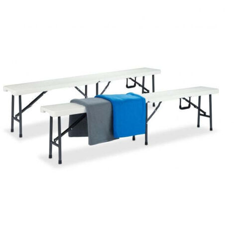 Bierbank wei 2er set