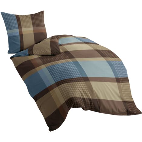 Bierbaum 494209 - Lenzuola di flanella, Castoro, Moka, 155x220 + 80x80 cm
