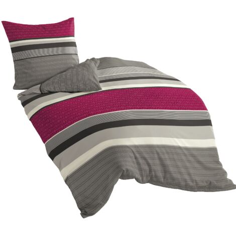 Bierbaum, Set Set Copripiumino singolo e federa di flanella, Multicolore (Mehrfarbig), 135 cm x 200 cm