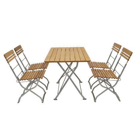Biergarten Garnitur Stuhl Tisch Bistro Garten Set Gastronomie klappbar Holz