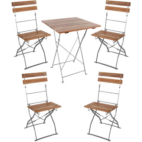 Biergarten Set klappbar 70x70cm + 4 Stk Klappstuhl-MBG1004+4xMBG1000