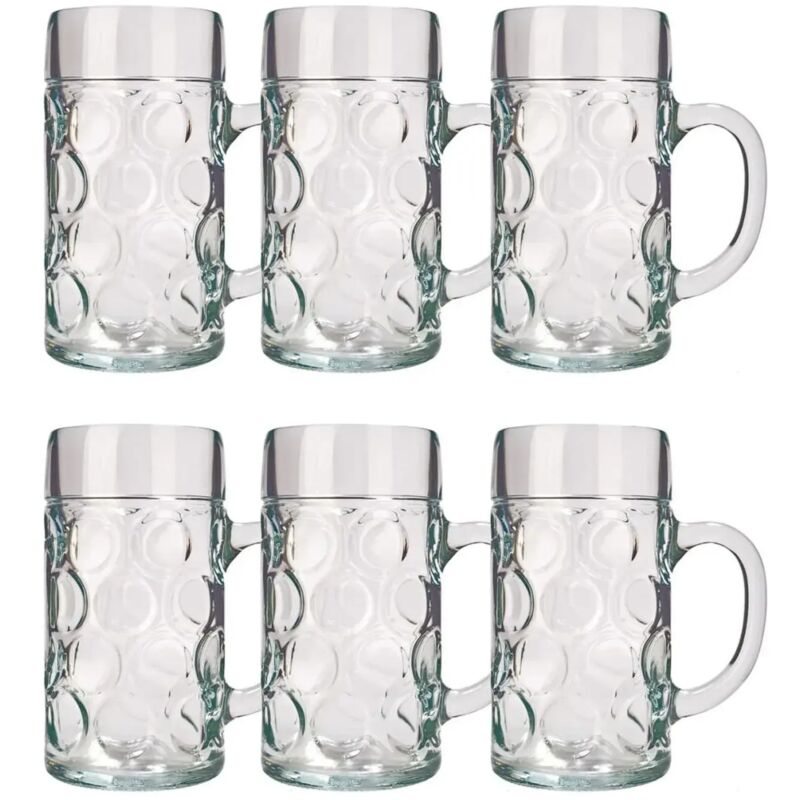 Ich-Zapfe Bierglas, Bierkrug, Maßkrug, Bierseidel 6er Set Biergläser, Isar - 0, 3 Liter