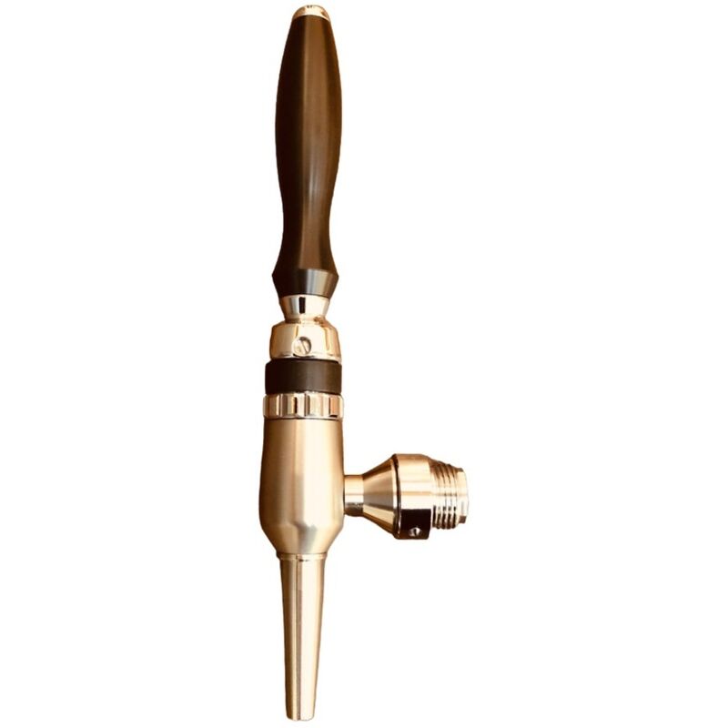 Ich-Zapfe Bierzapfhahn, Kompensatorhahn Nordic - Aus Satiniertem Stahl Ohne Kompensatorschaft 5/8" + Starke Düse, Gewindelänge, 65 Mm
