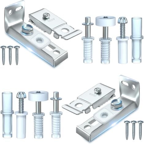 IKODM Bifold Door Hardware Repair Kit - 2 Pack Replacement Parts for Bifold Sliding Closet Doors Includes Top & Bottom Bracket, 3/8" Pivot, 7/8" Guide Wheel