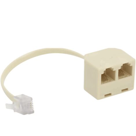 Bifurcador de telefono RJ11 con cable  Blanco