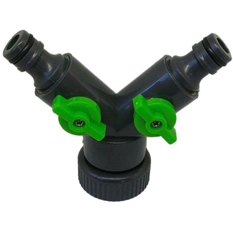 Bifurcador grifo con dos derivaciones para manguera