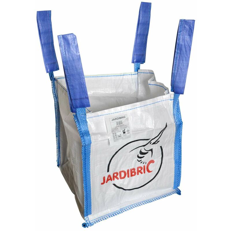 Jardibric - Sac à gravats 250 litres en polypropylène pp 180g/m2 robuste indéchirable et polyvalent certifié 500 Kg 4 sangles de levage Dimensions :