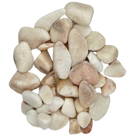 Big Bag de 0,75m³ (+/- 1000Kg) Galet de Marbre Rose du Portugal (Blanc et Blanc Rosé) Ø 15/25 mm - Livraison PREMIUM