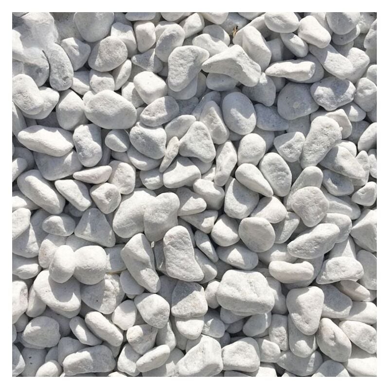 Big Bag Express - Big Bag de 1m³ (+/- 1,5T ≃ 20M²) Galet de Marbre Blanc de Carrare ø 25/40 mm - Livraison premium