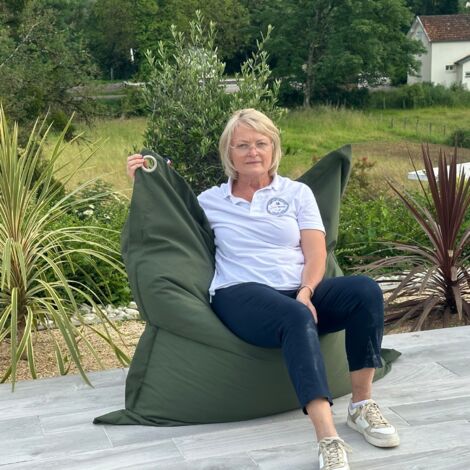 Big Coussin flottant Kaki 140x140 cm