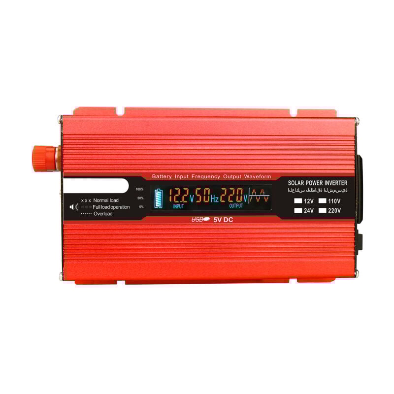 Convertisseur de tension 1000 W 2000 W 12 V 240 V onduleur USB avec 1 prise et écran LCD