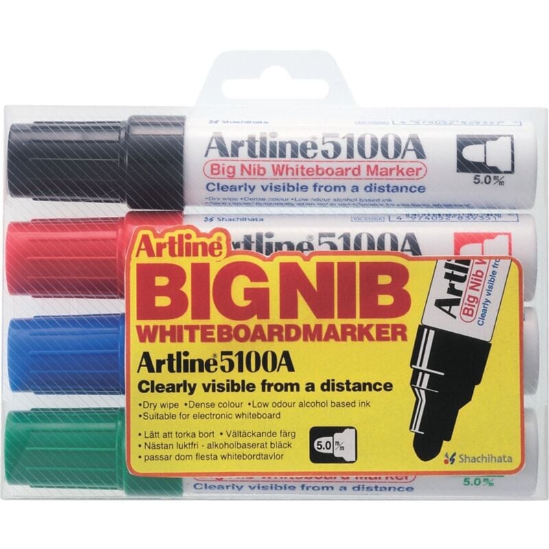 Big Nib Bullet Marker Assorted (Pack-4) - Artline