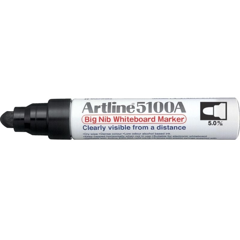 Big Nib Whiteboard Marker Bullet Tip Black - Artline