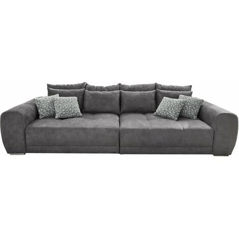 Big Sofa mit Federkern grau 306 cm - MOLDAU - Die Möbelfundgrube