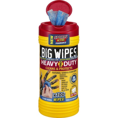 Big Wipes - Lot de 100 lingettes nettoyantes double face ultra-resistantes - 24208020