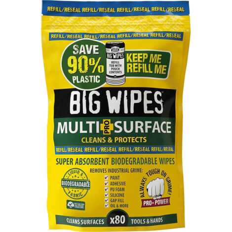 BIG WIPES Multi-Surface Recharge, Refill Pack 80 lingettes