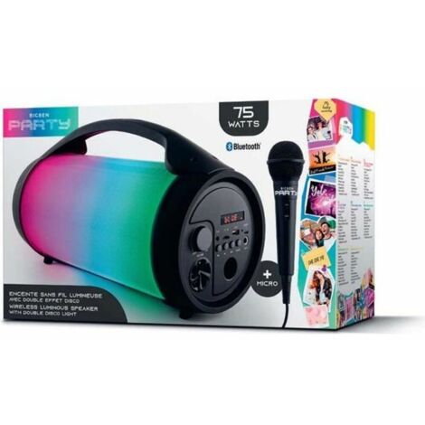 BIGBEN Altavoz Bluetooth PARTYBTPRO - USB SD AUX IN - 38 CM + Micrófono cableado