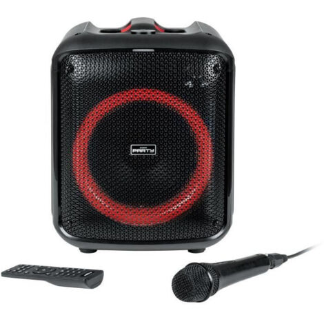 BIGBEN PARTYBTHPMAX - Cassa luminosa senza fili - Bluetooth 5.3 - 200W - USB, SD, Aux-In - Microfono cablato (ideale per Karaoke)