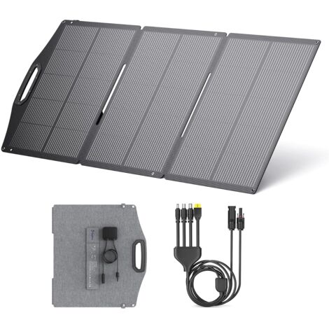BigBlue 150W Panneaux Solaires Portable ETFE (24V/6,26A), Panneau Solaire Pliables avec Béquille, Étanchéité IP68, Chargeur Solaire avec Câble MC4 pour Station d’alimentation Camping