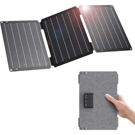 BigBlue 30W Chargeur Solaire, Panneau Solaire Portable SolarPowa 30 avec Ports CC, PD 24W USB-C et USB-A, Étanche IP68, Compatible avec Phone, Samsung, Petite Centrale Électrique
