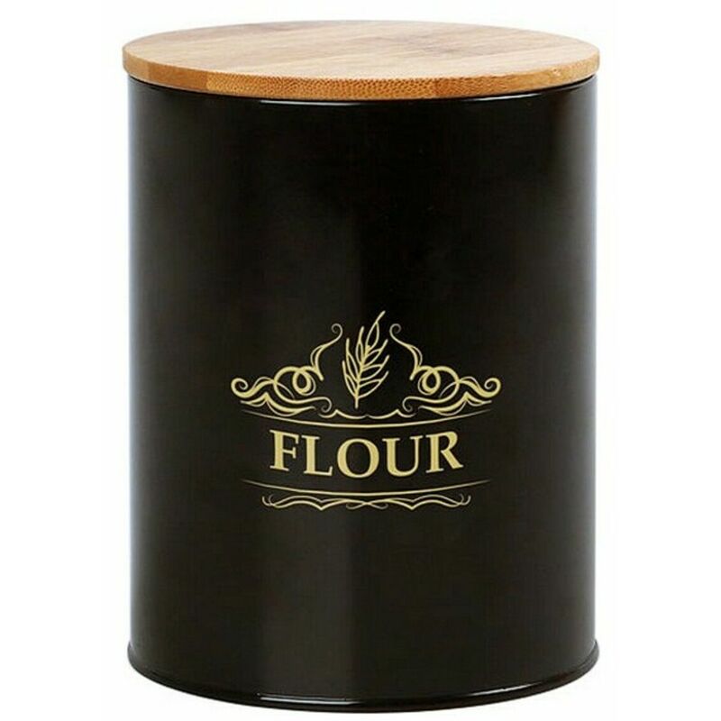 

Bote Metálico Flour 110883 Negro - Bigbuy Cooking