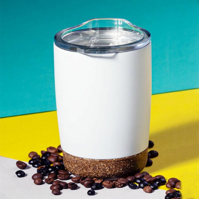 

Vaso con Tapa 146298 (380 ml) Blanco - Bigbuy Cooking