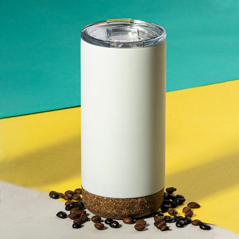

Vaso con Tapa 146299 (500 ml) Blanco - Bigbuy Cooking
