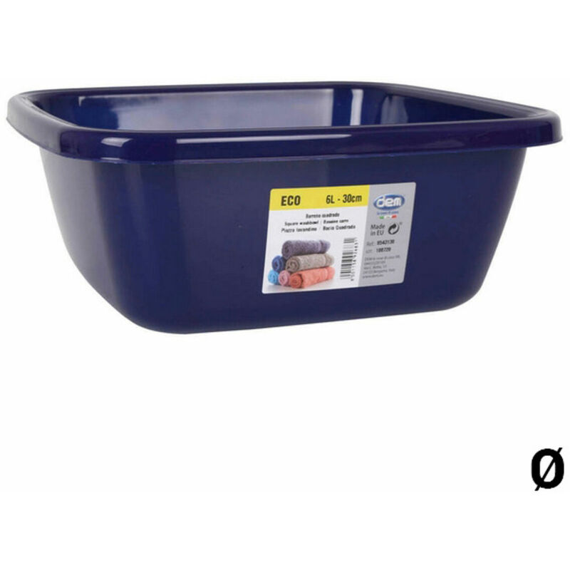 

BigBuy Home Barreño Cuadrado Azul 38 x 14,5 cm - 15 L