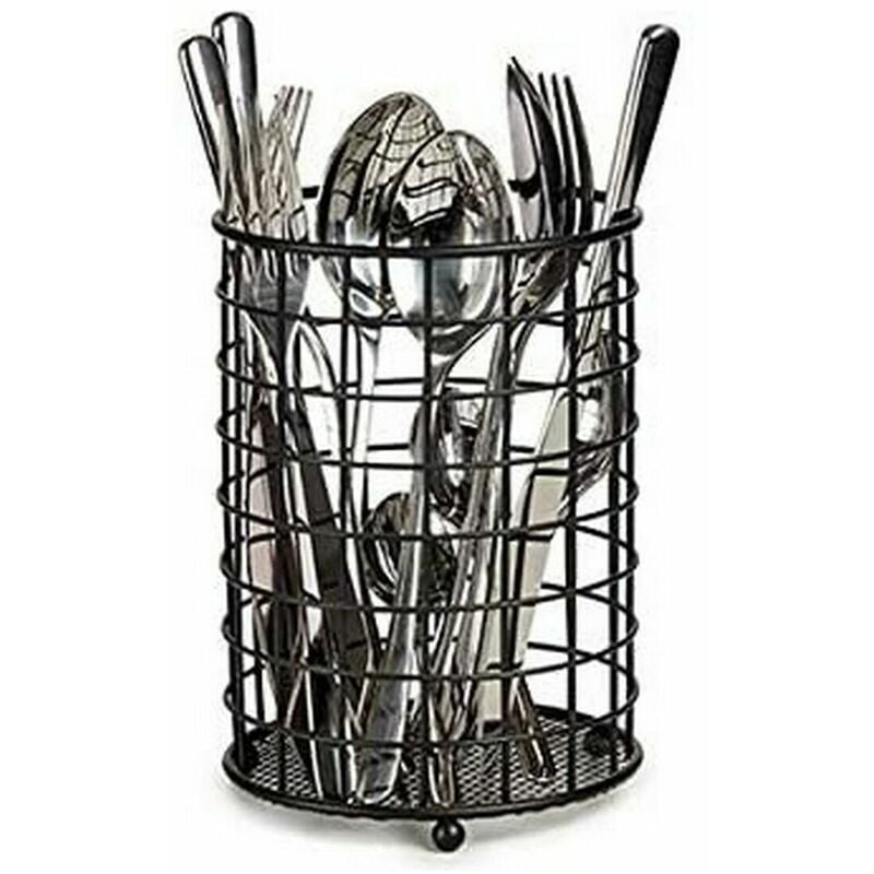 

Bote para Utensilios de Cocina Negro Acero - Bigbuy Home