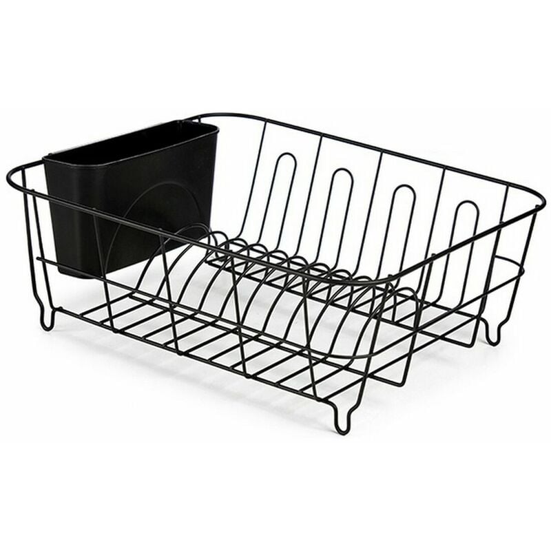 

Escurridor Para Fregadero Plástico Acero Negro Mate (33,5 X 13,8 X 37,5 Cm)