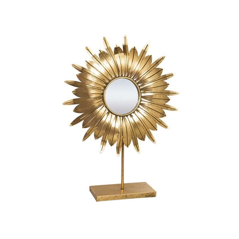 

Bigbuy Home - Espejo con Soporte Sunflower Cristal Latón (43 x 60 cm)