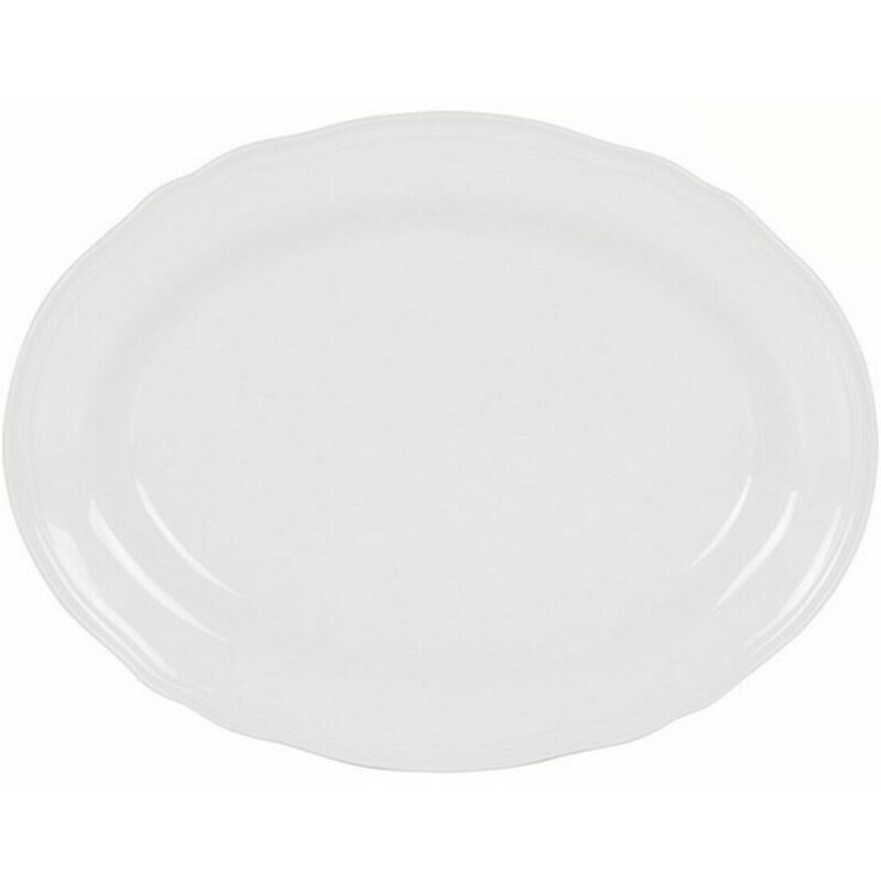 

BigBuy Home Fuente de Cocina Feuille Oval Porcelana Blanco (35,5 x 27 cm)