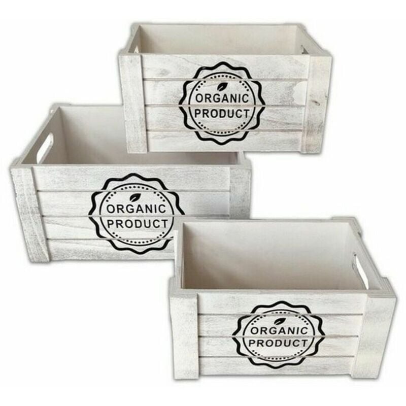 

BigBuy Home Juego de Cajas Decorativas Organic Product Madera (25 x 17 x 35 cm)