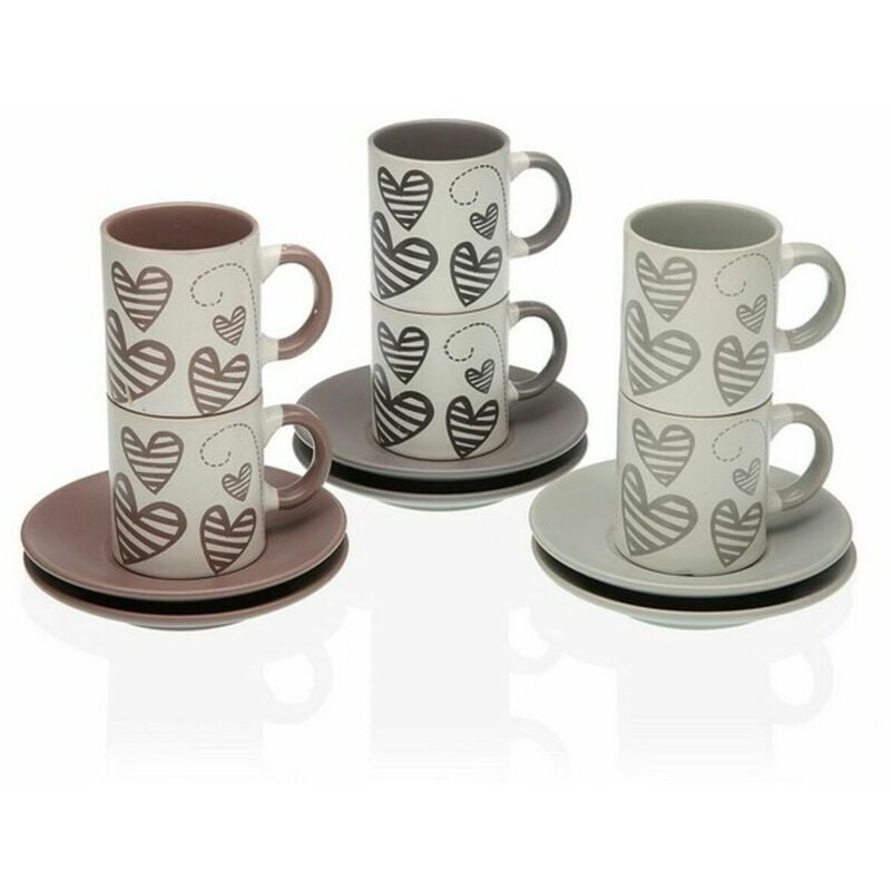 

BigBuy Home Juego de Tazas con Platos Sena Café Gres (6 pcs)