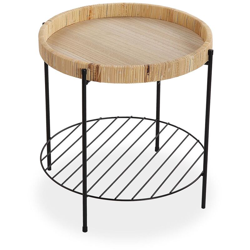 

Versa Vöre Mesa Auxiliar. Moderna Mesilla Baja, 45x46x46cm - Marrón y Negro