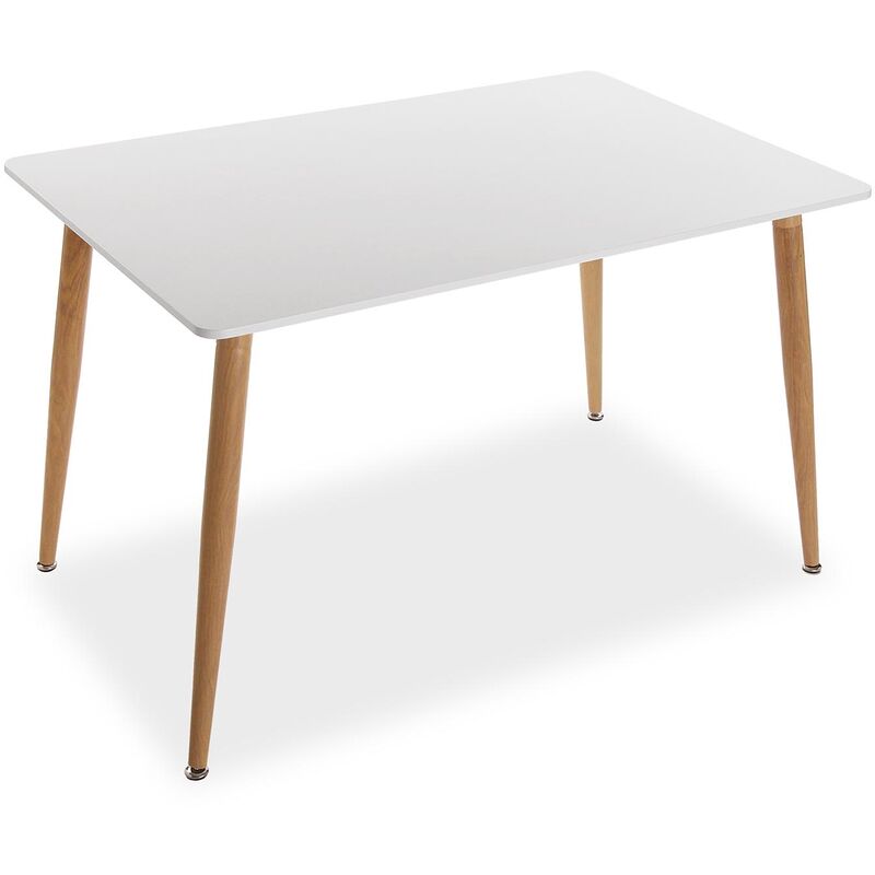 

Bigbuy Home - Mesa de Comedor Anika Blanco Marrón Metal Madera MDF (80 x 75 x 120 cm)