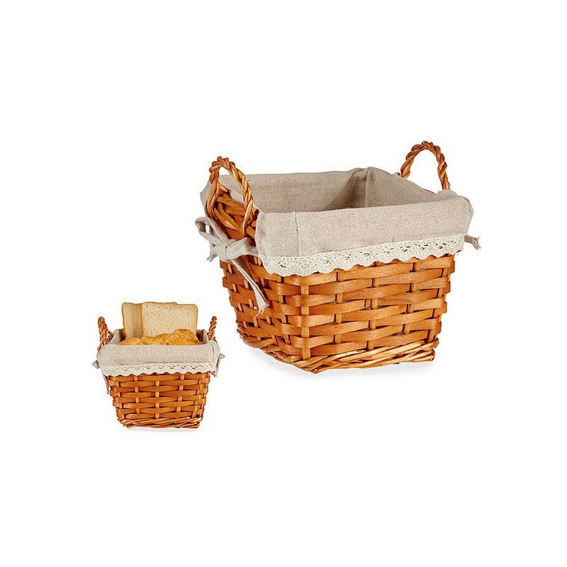 

Panera Cuadrada Mimbre Tela (19 x 19 x 23 cm) - Bigbuy Home