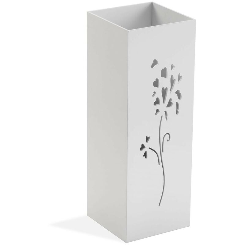 

Flowers Paragüero para la Entrada, Habitación o Hall, 48x22x22cm - Blanco - Versa