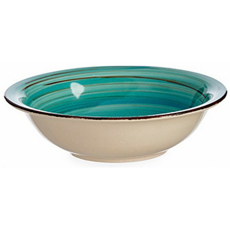 

Plato Hondo Turquesa Gres (21 x 6 x 21 cm) - Bigbuy Home