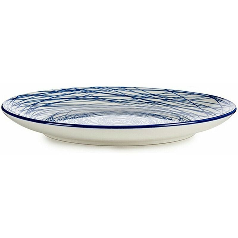 

BigBuy Home Plato Llano Ø 24 cm Azul Porcelana Azul / Blanco