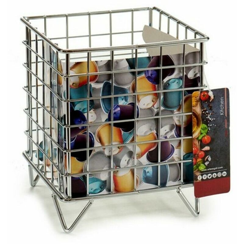 

Porta cápsulas (13,5 x 16 x 13,5 cm) Acero inoxidable - Bigbuy Home