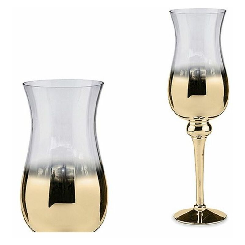 

Portavelas Cristal Oro Transparente - Bigbuy Home