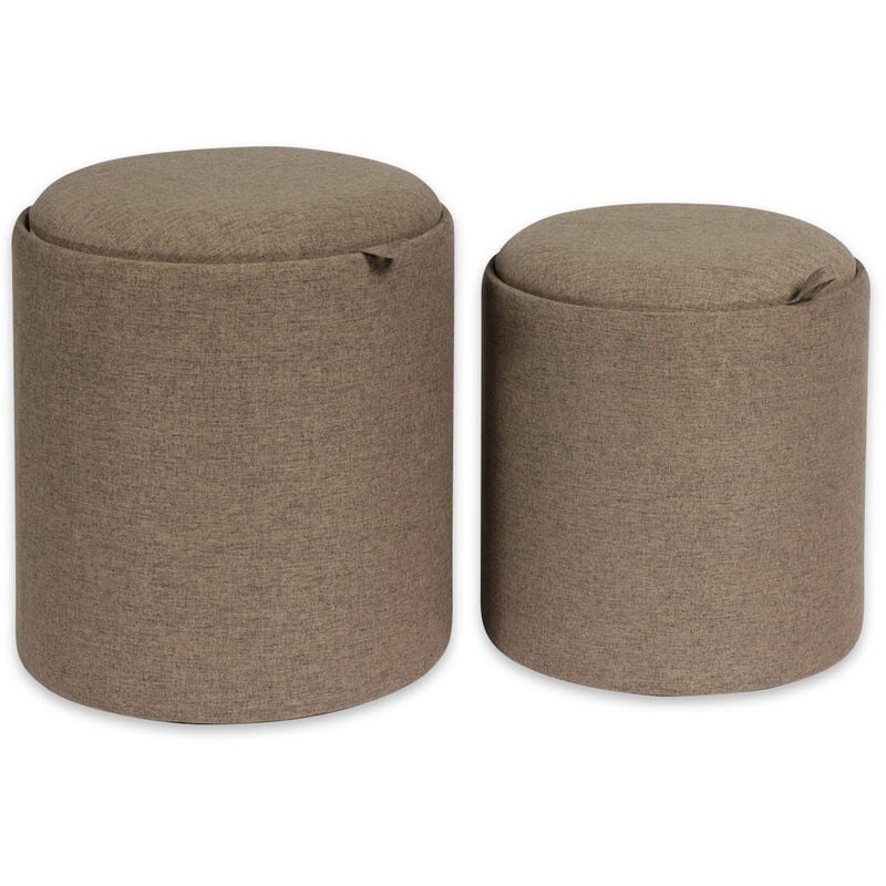

Bangalore Taburete puff cuadrado Reposapiés, 44x39x39cm - Marrón - Versa