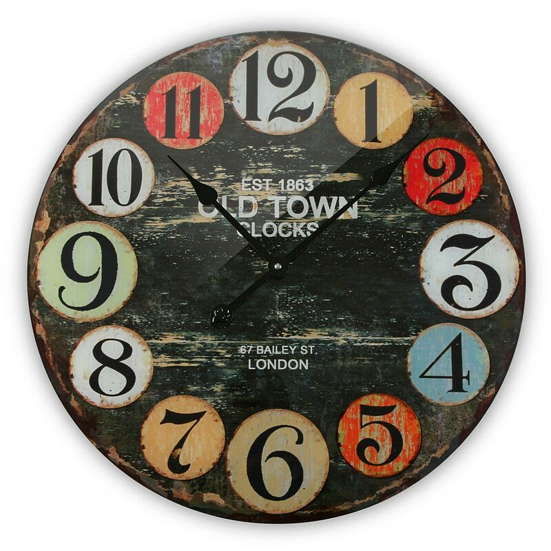 

Montargis Reloj de Pared Silencioso Decorativo, 57x4x57cm - Negro - Versa